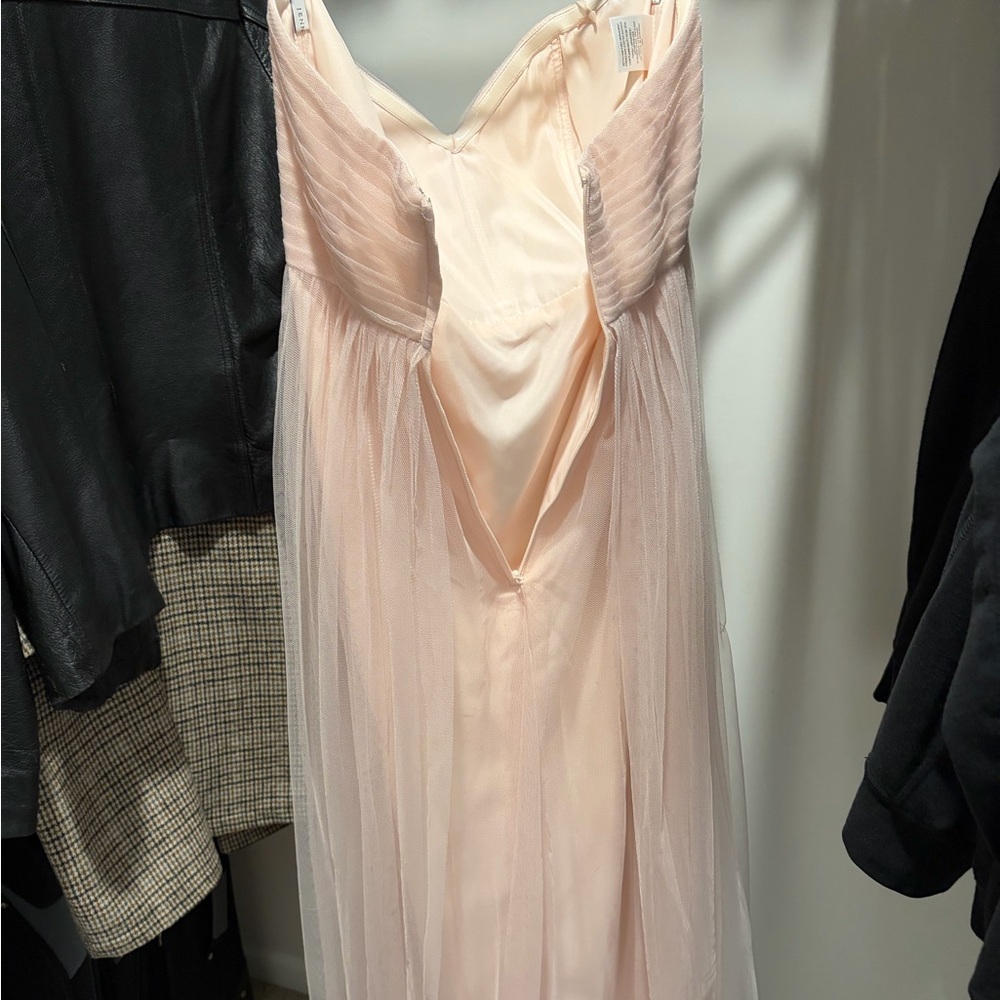 Sheer Blush Pink Tulle Maxi Dress - Picture 2 of 3